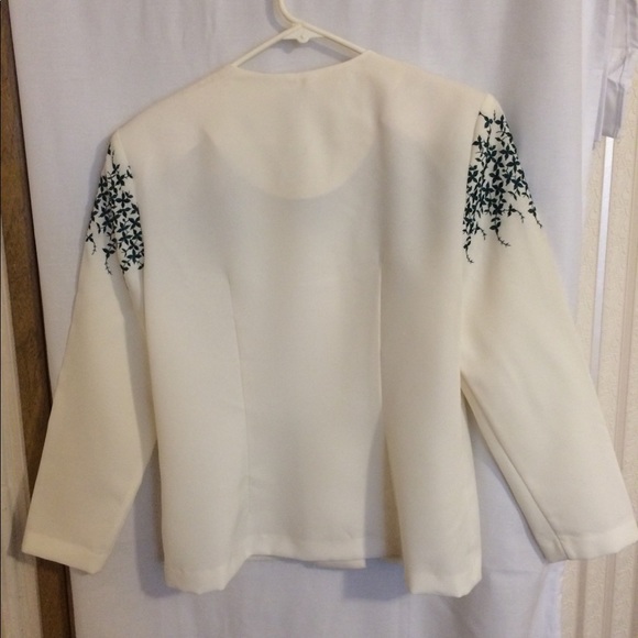 Ladies Professional Blazer Cream Green XL - Picture 5 of 7